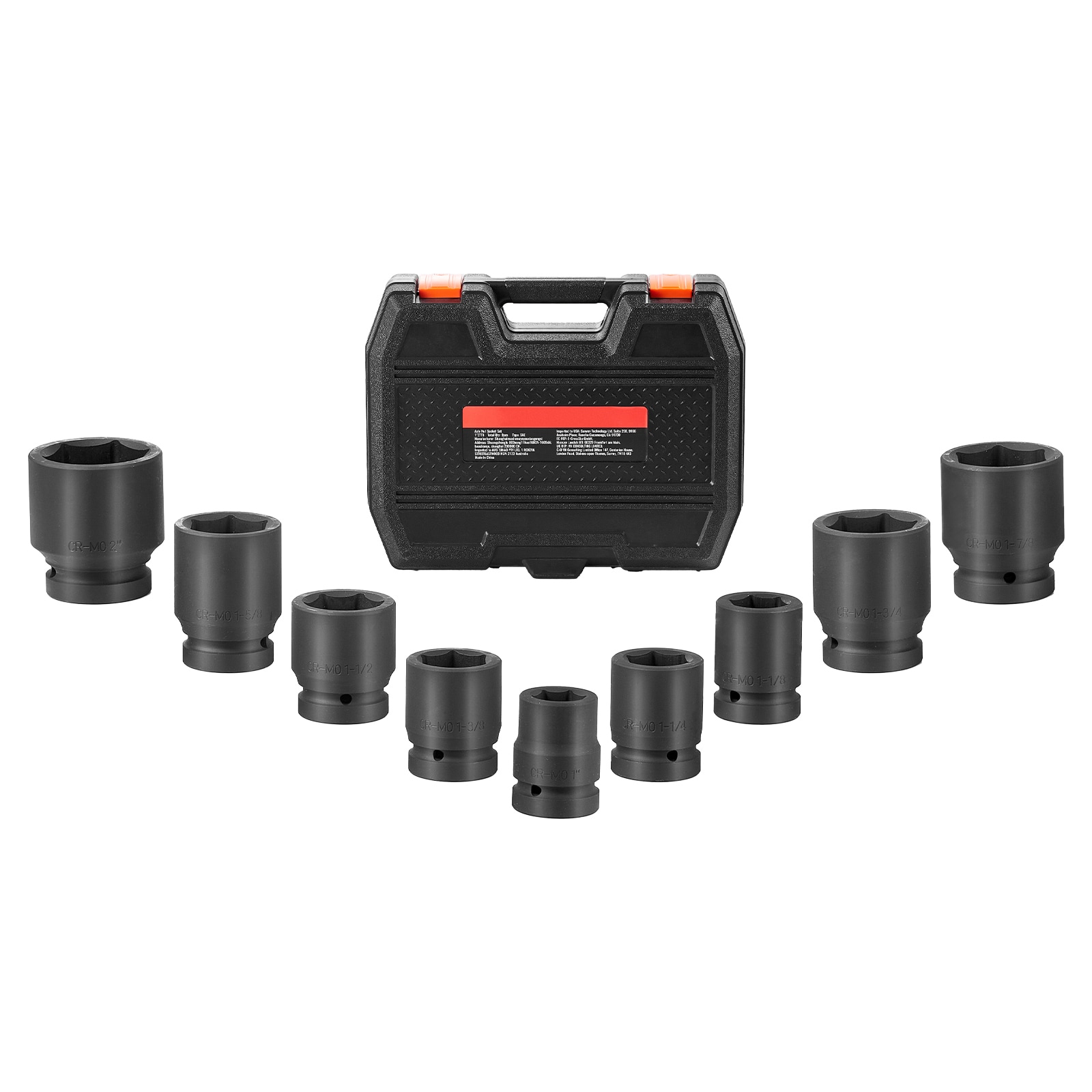 Axle Nut Impact Socket Set 1" Drive 6-Point 9PCS SAE Spindle Nut Socket_voghion.com